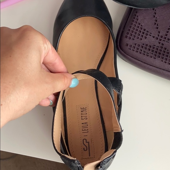 Black Wrap ankle flats, ballet slipper style - Picture 3 of 4